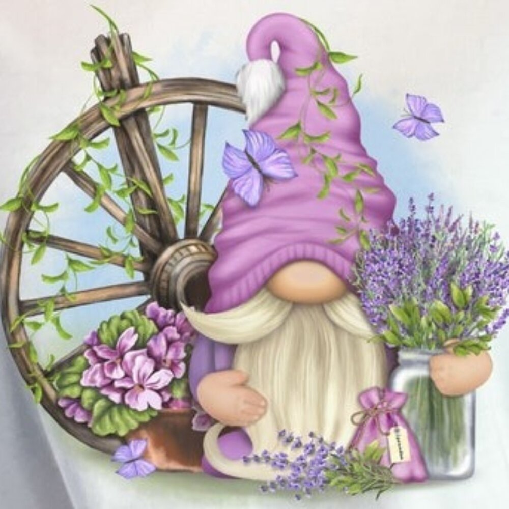 Lavender Gnome Shirt, Summer Purple Flower Gnome T-Shirt - Picture 2 of 4